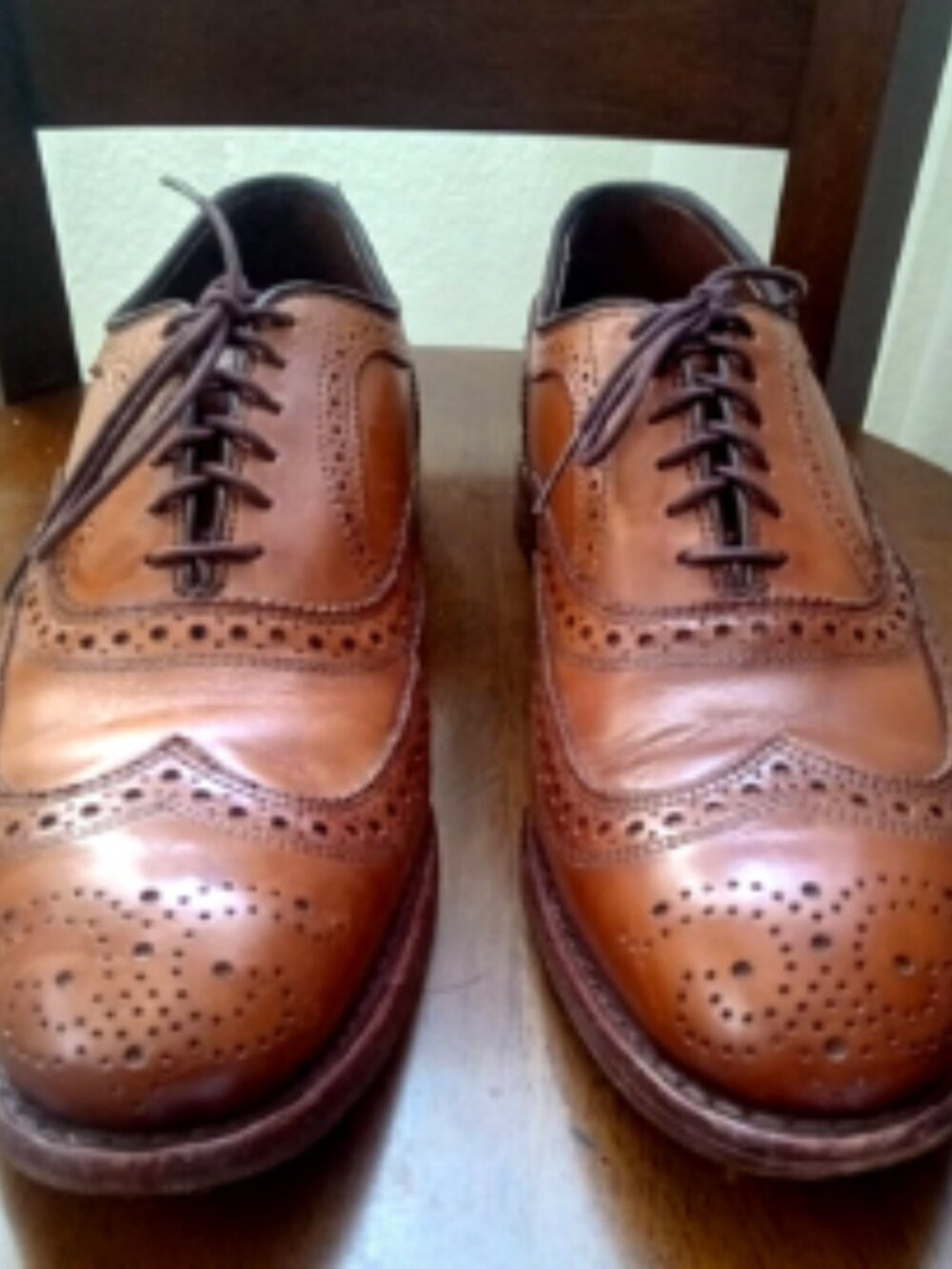 Allen Edmonds Brown Leather Wingtip Brogue Oxford Dress Shoes 8.5 D 6235